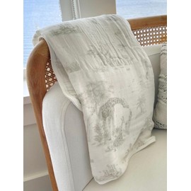 The Gilded Bird Bamboo & Organic Cotton Baby Blanket, 110cm x 110cm, Super Soft, Machine Washable - Safari Toile