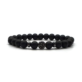 KARDINAL WEIST Komet Onyx Bracelet, Gemstone Beads, Natural Stone Jewellery for Men and Women, Chakra, Yoga, Energy, 19 centimeters, Onyx, Onyx