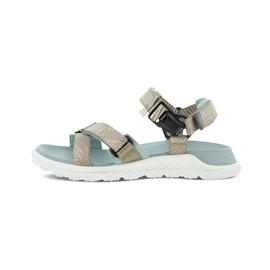 ECCO Women's Exowrap W Sandal, Sage Beige Ice Flower