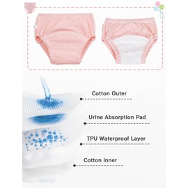 Happy Cherry Baby Training Underpants Soft Cotton Absorbent Toddler Potty Trained Pants for Boys and Girls 6-Pack