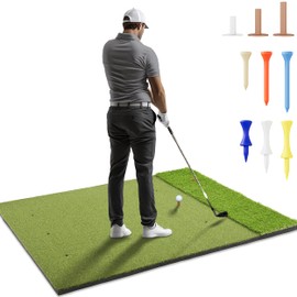 Ultra Thick 20MM EVA Base 5x4ft Premium Golf Mat | Dual Turf Design | Golf Mats Practice Indoor, Outdoor, with Simulator or Net | Thick Golf Hitting Mat | Durable Golf Practice Mat & Tees