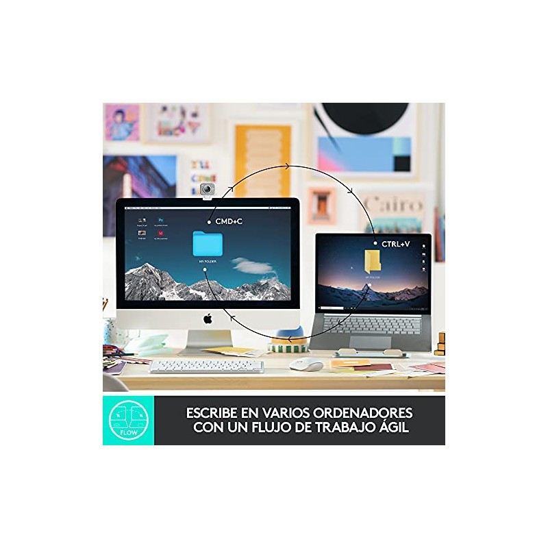 Logitech MX Keys Mini Teclado Inalámbrico Minimalista Iluminado, Compacto, Bluetooth,