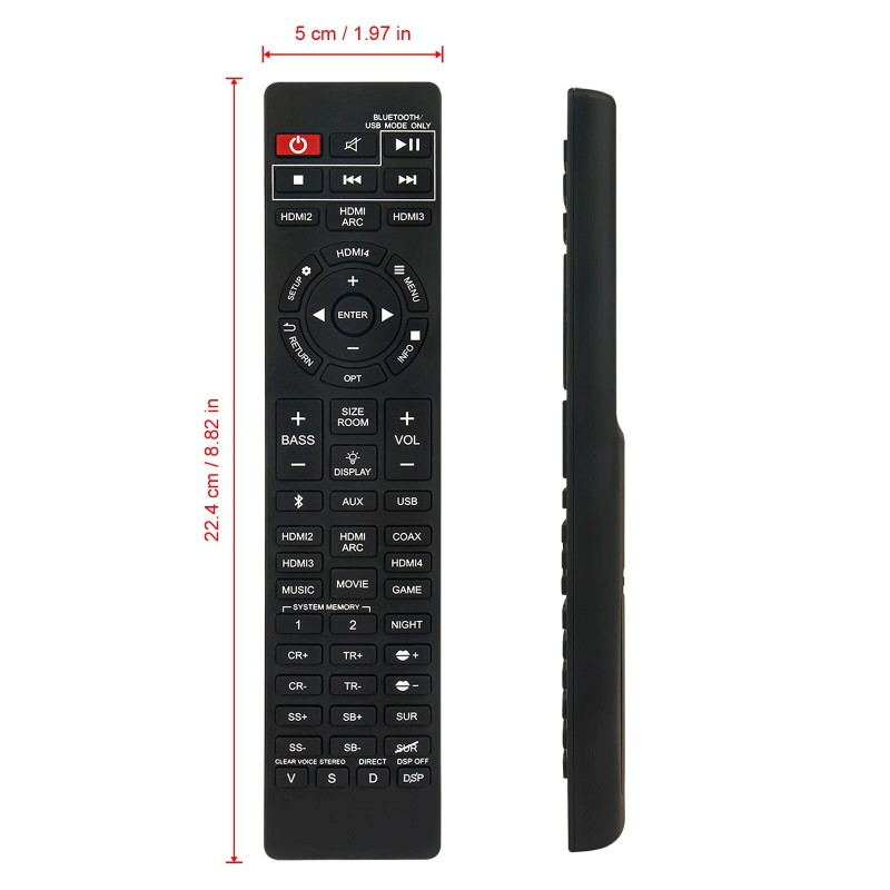 For Nakamichi Replace Remote for Nakamichi Shockwafe 7.1/7.2/Ultra 9.2 SSE
