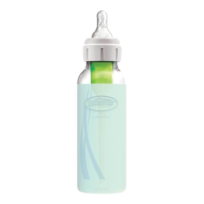 Dr. Brown's Options+ Narrow Glass Bottle Sleeve, 100% Silicone, Mint,
