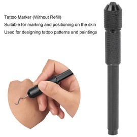 Tattoo Marker, Microblading Marker Pen, Professional Aluminium Alloy Eyebrow Eyeliner Lip Tattoo Skin Marker Pen for Marking and Positioning (without Refill) (Black)