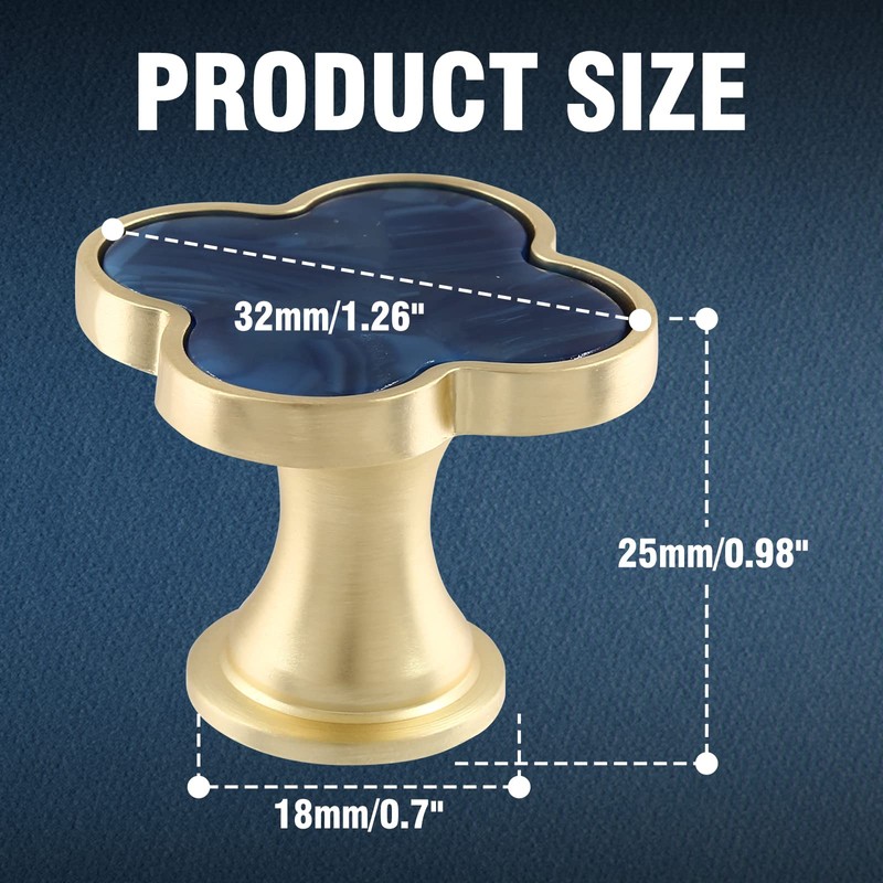 Cionyce 12 Pack Clover Cabinet Knobs Zinc Alloy Single Hole