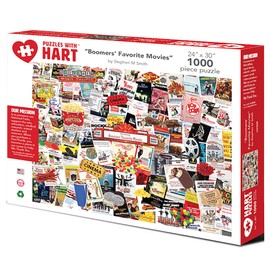 Hart Puzzles Boomers' Favorite Movies by Steve Smith, 24" x 30", 1000 Piece Puzzle, Multi