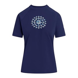 Kanu Surf Women's Breeze UPF 50+ Short Sleeved Active Rashguard & Workout Top, Audrey Navy, Large