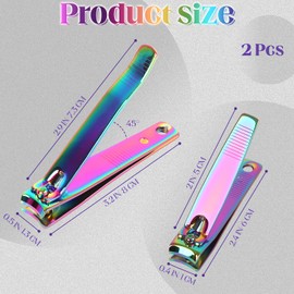 Rocutus 2pcs/Set Portable Nail Scissors Adult Pedicure Nail Clippers Household Small Scissors Foot Manicure Scissors Manicure Tools (Bight Colorful)