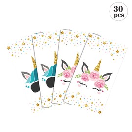 30 PCS Party Favor Candy Bags for Rainbow Horse Birthday Party Supplies, Party Gift Goody Treat Candy Bags for Rainbow Horse Party Favors Decor Birthday Party Decor for Rainbow Horse Party Girls Kids Birthday Decorations