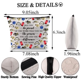 BDPWSS 911 Dispatcher Gifts Dispatcher Appreciation Gifts May You Be Proud Of The Work You Do 911 Operator Makeup Bag (Be proud of 911 bag)