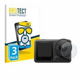 BROTECT Anti-Glare Protective Glass for DJI Osmo Action 4 (Lens) (Pack of 3) Protective Film Tempered Glass Matt [Extremely Scratch-Resistant 9H, Anti-Reflection]