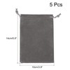 PATIKIL 5pcs Microfiber Pouch 14x10cm Grey Soft Storage Drawstring Gift