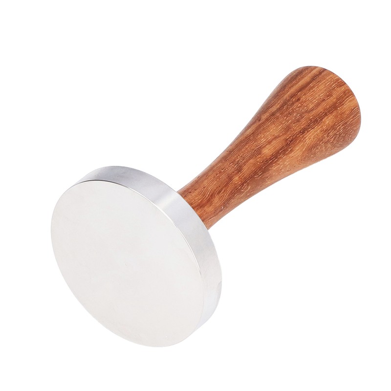 Coffee Tamper Stainless Steel Base Wooden Handle Heavy Duty Coffee