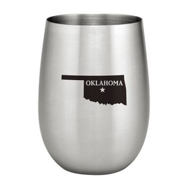 UPware 18/8 Stainless Steel 15 oz. Stemless Wine Glass, Unbreakable and Shatterproof Metal, for Wine and Beverage (Oklahoma)