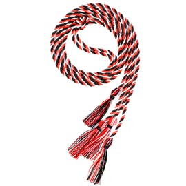 UIALECG - Cuerdas de honor de doble graduación, color negro, blanco y rojo, 68 pulgadas de largo