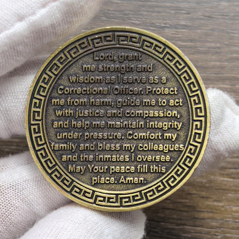 Strugglejewelry Correctional Officer Prayer Challenge Coin - Integrity, Safety, Respect,