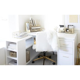 Gold Desk Accessories and Workspace, Desktop Organizer - Cute File Organizer