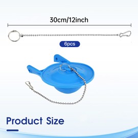 6PCS Toilet Flapper Chain 12inch, Stainless Steel Toilet Flapper Lift Chain, Universal Toilet Bowl Flush Chain Replacement with Hook and Ring Toilet Handle Beaded Chain for Most Toilet Flappers