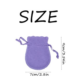 SURALIN 15 Pieces Velvet Pouches Small Drawstring Jewelry Pouches DIY Candy Gift Bags for Jewelry Favors Party Wedding Favors Purple Velvet Pouches 7x9cm