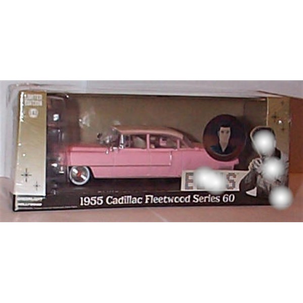 Greenlight Entertainment E'lvis P'resley 1955 C'adillac Fleetwood S60 Pink/White 1:43