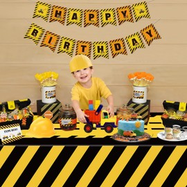 Pack of 4 Disposable Construction Vehicle Tablecloths Black Highway Rectangular Tablecloths Truck Birthday Party Tablecloth Waterproof Racing Car Tablecloth for Children Boys Racing Decorations 130 x
