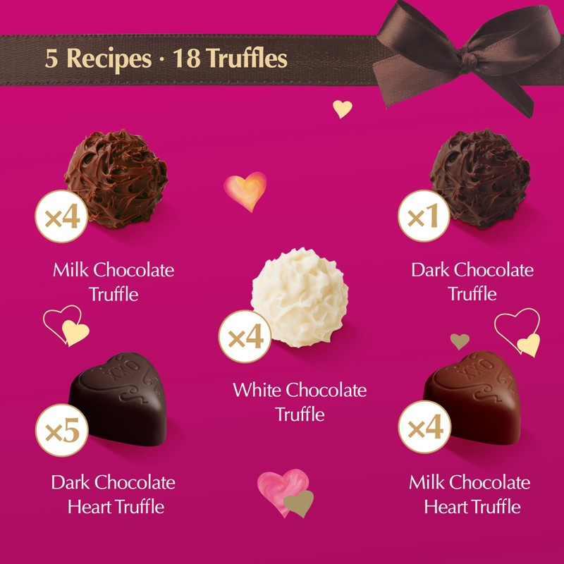 Lindt Valentine's Classic Heart Assorted Gourmet Chocolate Candy Truffles, 8.8
