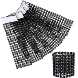 140Pack Black Diamond Rhinestone Napkin Ring Eight Rows Rhinestone Mesh Napkin Holders for Wedding Receptions or Table Decorations