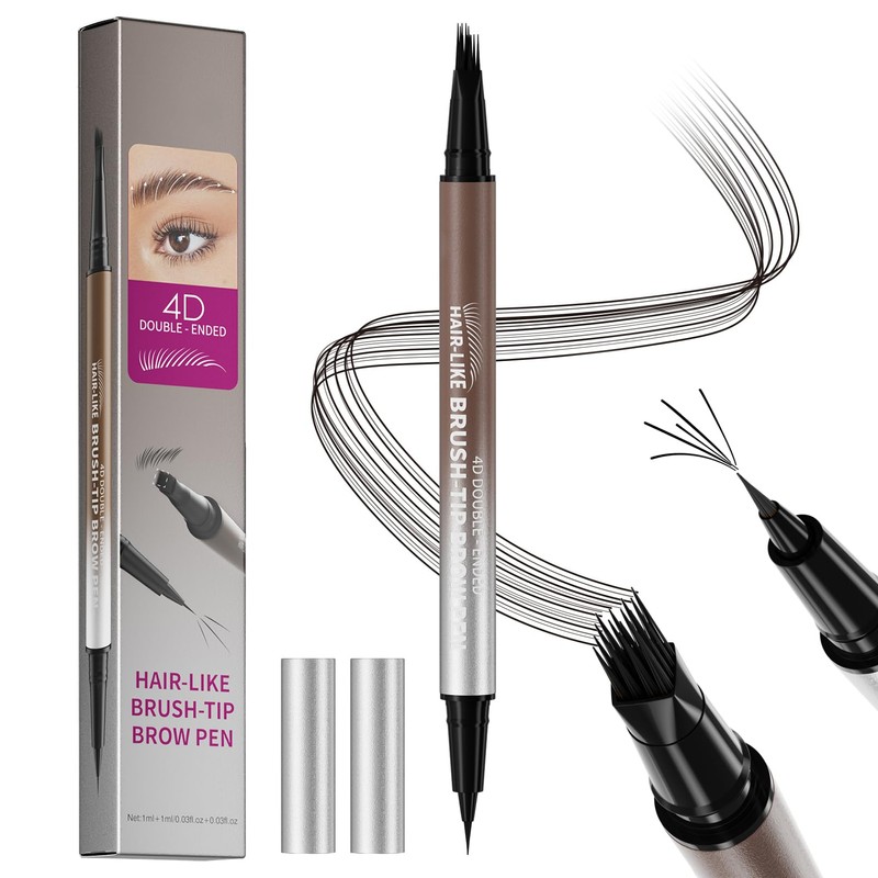Eyebrow Pencil, Microblading Eyebrow Pen with Angled Brush, 2-in-1 Eye