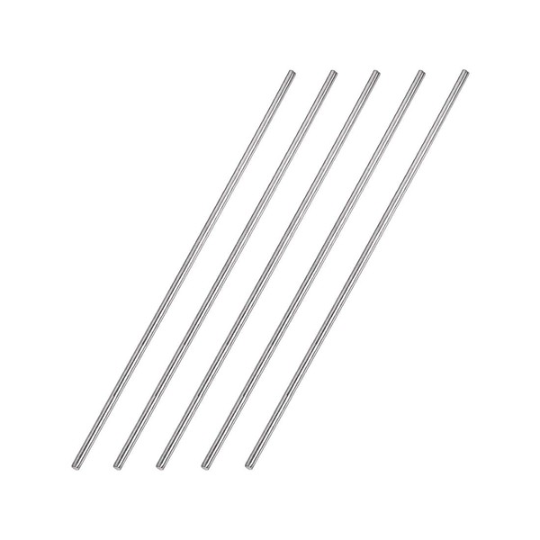 sourcing map Pack of 5 Full Round Rods Stainless Steel