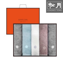 Songwol Towel Songwol Hotel Collection Bamboo Yan 100% Wave Hotel Towel 5 Piece Set, Gray / 송월타올 송월 호텔컬렉션 뱀부얀 100% 웨이브 호텔수건 5매세트, 그레이