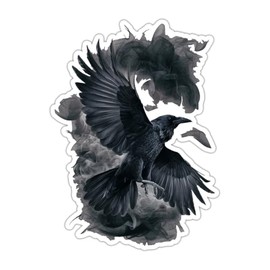 Black Raven Gothic Sticker 5 Inch Dark Crow Bird Vinyl Waterproof Decal for Laptop Water Bottle Car Window Phone Case Notebook Tumbler Skateboard Helmet Gothic Aesthetic Sticker