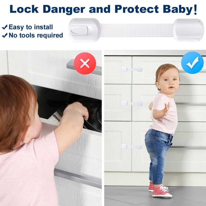 Socub 8 pack Child Safety Cabinets Strap Locks, Multi Use
