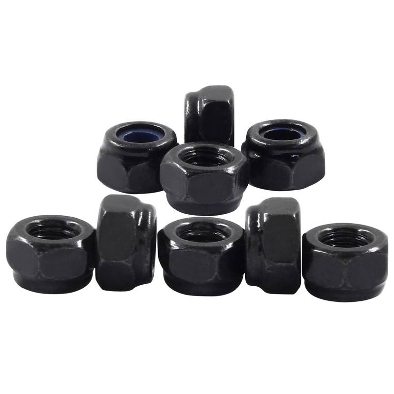 Hitefu 100PCS M4 x 0.7mm Hex Lock Nuts, Black Nylon