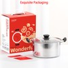 Thickened Stainless Steel Saucepan, 1.6 Quart Double Handle Milk and