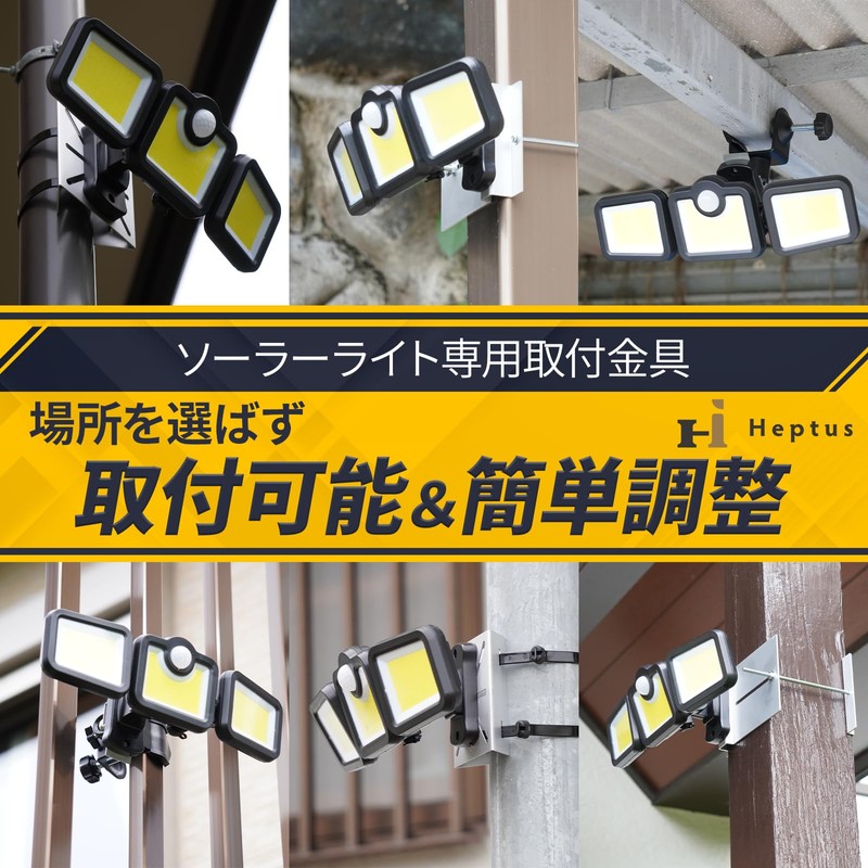 Heptus Solar Light Security Camera Mounting Bracket (For Round Shape
