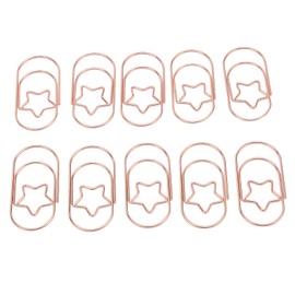 40PCS Star Paper Clips Bright Color Rust Proof Coating Portable Lightweight for Office Home Rose Gold