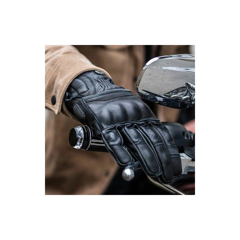 Classic Line Men's Motorcycle Gloves - High-Quality Genuine Leather, Reinforced