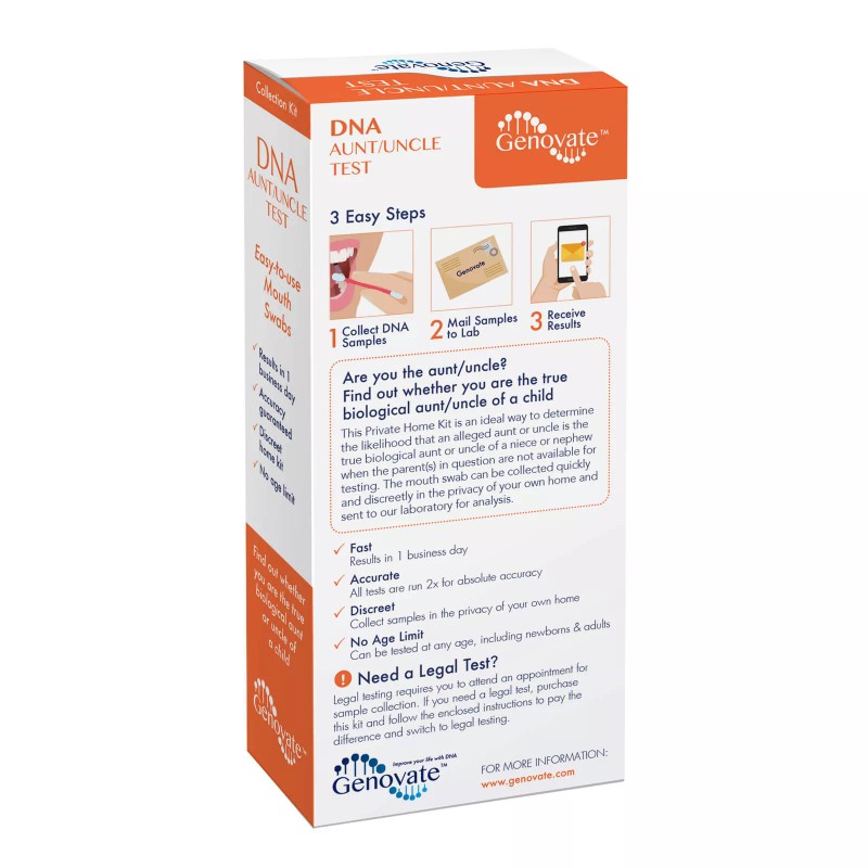 Genovate DNA Aunt/Uncle Test - 1 Uncle 1 Nephew or