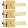 Heittis 3 Pack Heavy Passage Door Handle Keyless Square Brushed