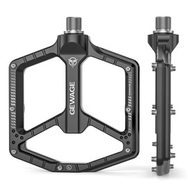Mountain Bike Pedals Flat Platform, Aluminum MTB Pedals with Anti-Slip Pins & Sealed Bearings, Lightweight 9/16 Bicycle Pedals for MTB BMX Hybrid Road Bike