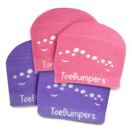 Toe Bumpers – Toe Socks Women Love for Running, Hiking & Skiing – Women’s Compression Toe Sleeves & Protectors – 2x Cushioning for Blisters, Toe Bang & Bruised Toenails – 2-Pack (Pink/Purple)
