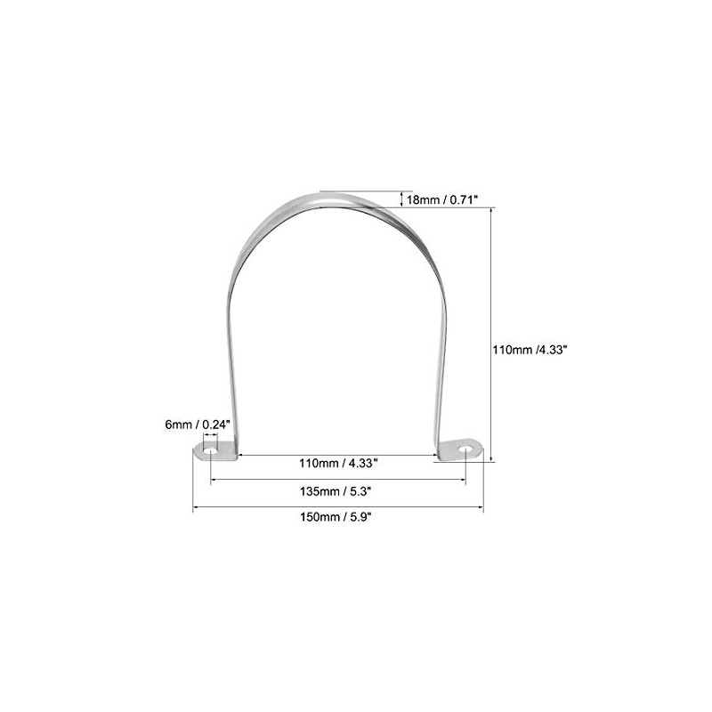 sourcing map Rigid Pipe Strap Fit for 110mm(4.33") OD, 2
