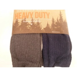 Weather Wear 10 Pair Winter Weather Wear Heavy Duty Work Socks Sz 6-12 Crew Sock Blue Grey