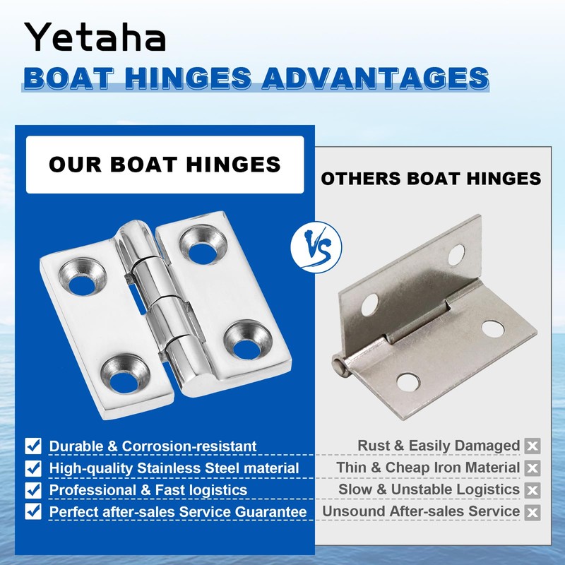 Yetaha Heavy Duty Stainless Steel Marine Grade Boat Hinges