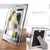 Cq acrylic 5x7 Glass Picture Frame,Silver Mirrored for Photo Display