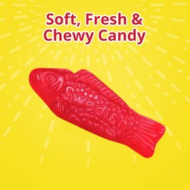 Swedish Mini Red Fish Gummy Candy Bulk Bag - Soft & Chewy Candy Classic Fruity Flavor Fun Fish Shaped Gummies For Parties, Snacks, Candy Bowls, and Treat Bags - 1.12 lb