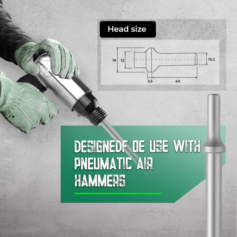 MonkeyKingBar-Pneumatic Chisel 1/4"x18" Point Tip Air Chisel- Round Taper Punch