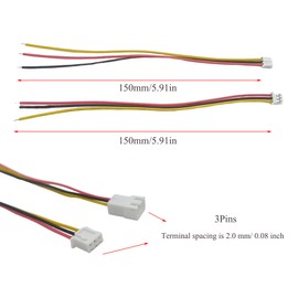 20 Pair JST-PH 2.0 Male and Female 3Pins Connector Cable, 3Pins 2.0mm Pitch 15cm 26AWG Wire Connectors