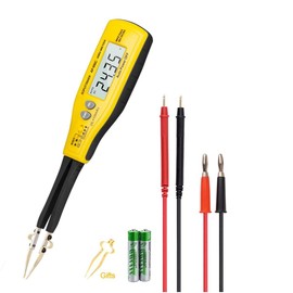 Digital SMD Tester 6000 Counts SMD Meter Handheld Resistance Capacitance Tester LCR Meters with Spare Test Leads and Pocket Case (Battery Included)